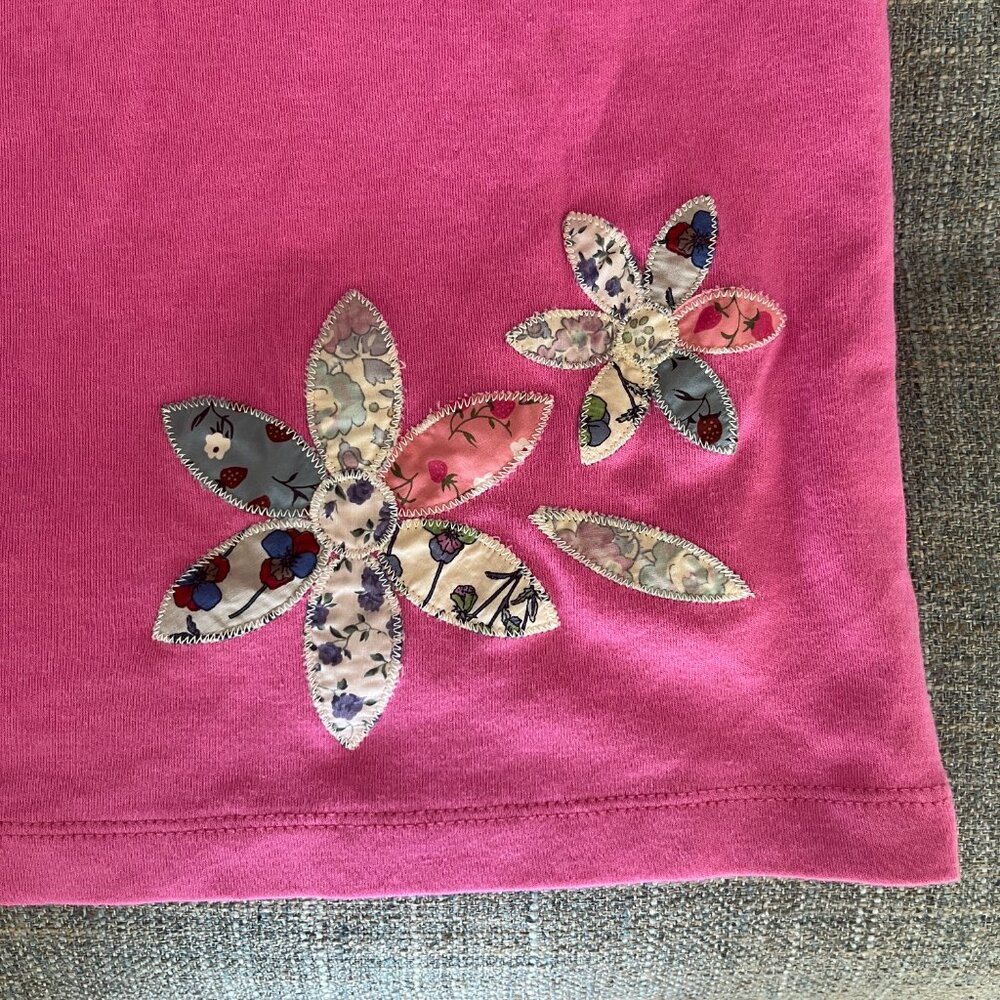 Vintage Tocca Pink Applique Scoop Neck 100% Cotton T-shirt Women's Medium - Picture 8 of 8